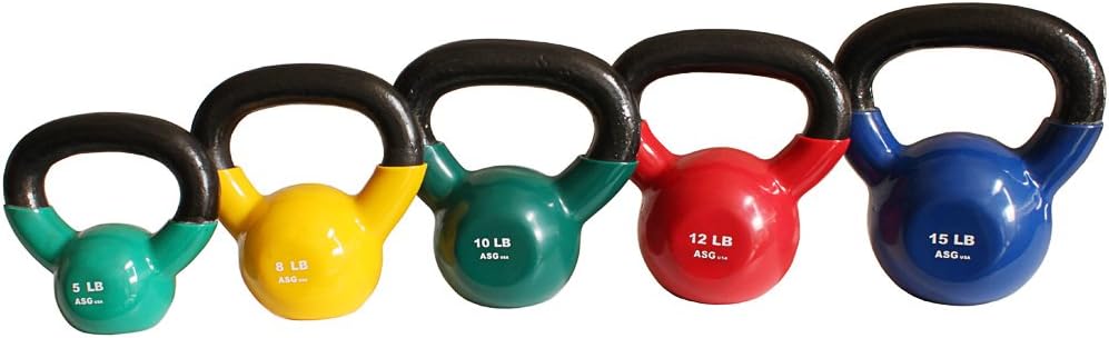 5, 8, 10, 12, 15lb Vinyl Kettlebell Set