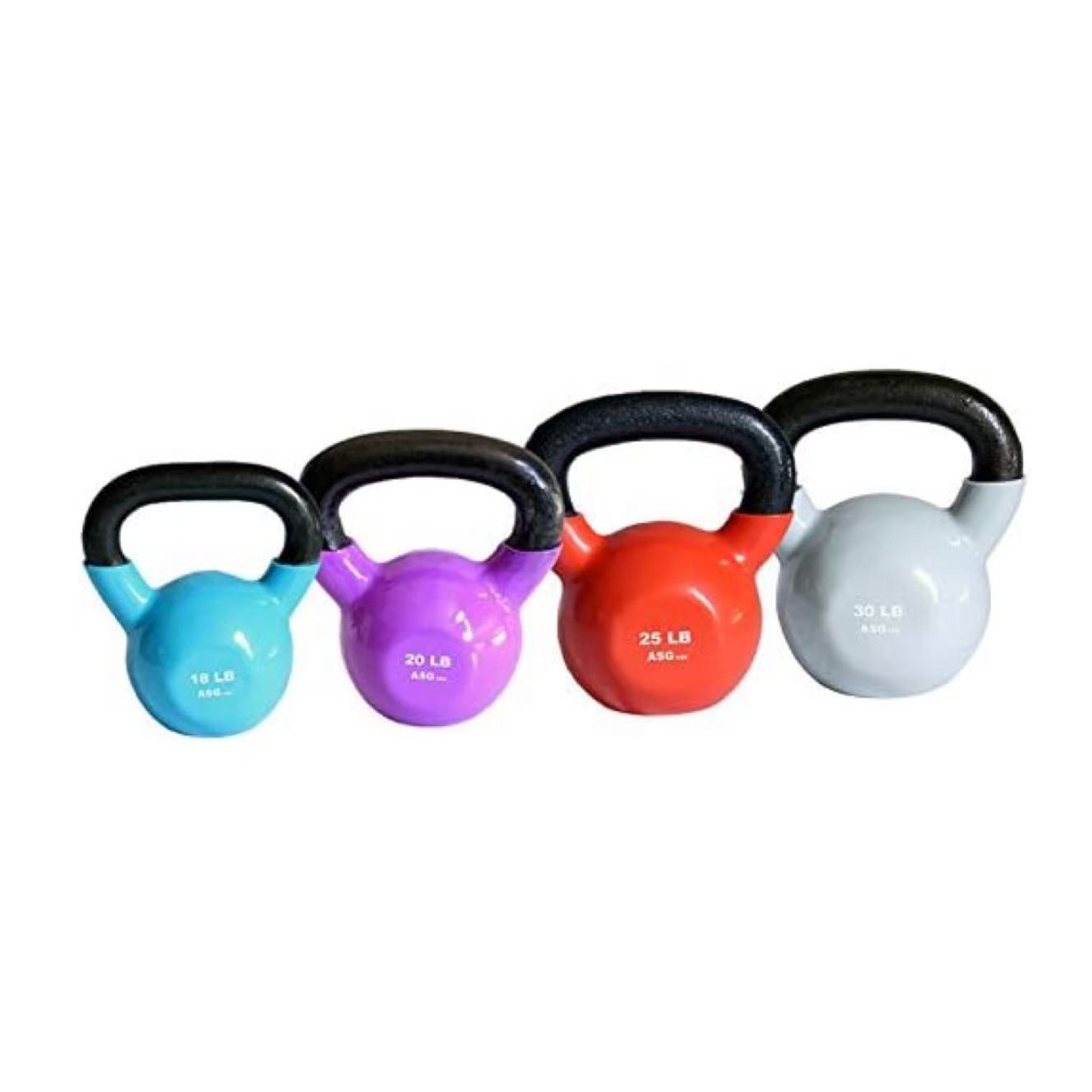 Ader Vinyl Kettlebell Set – 18/20/25/30 lb