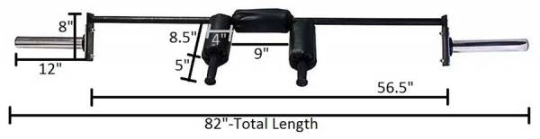 82" Cambered Yoke Olympic Safety Squat Bar with Handles