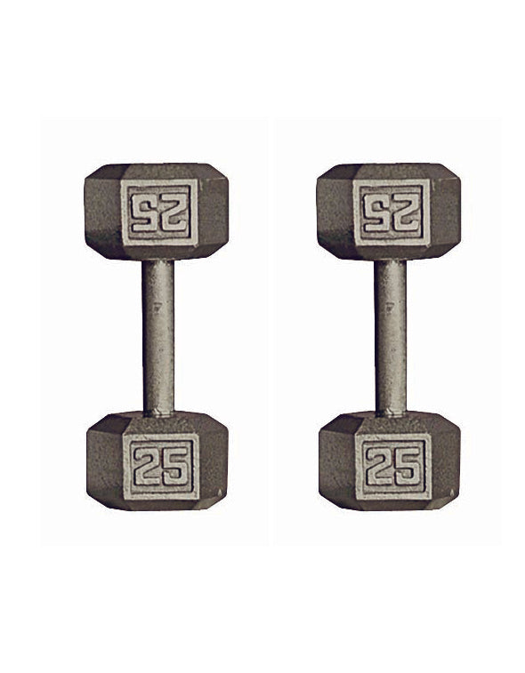 Cast Iron Dumbbell Set w/ Upright Rack- 8 Pairs (3-25lbs)