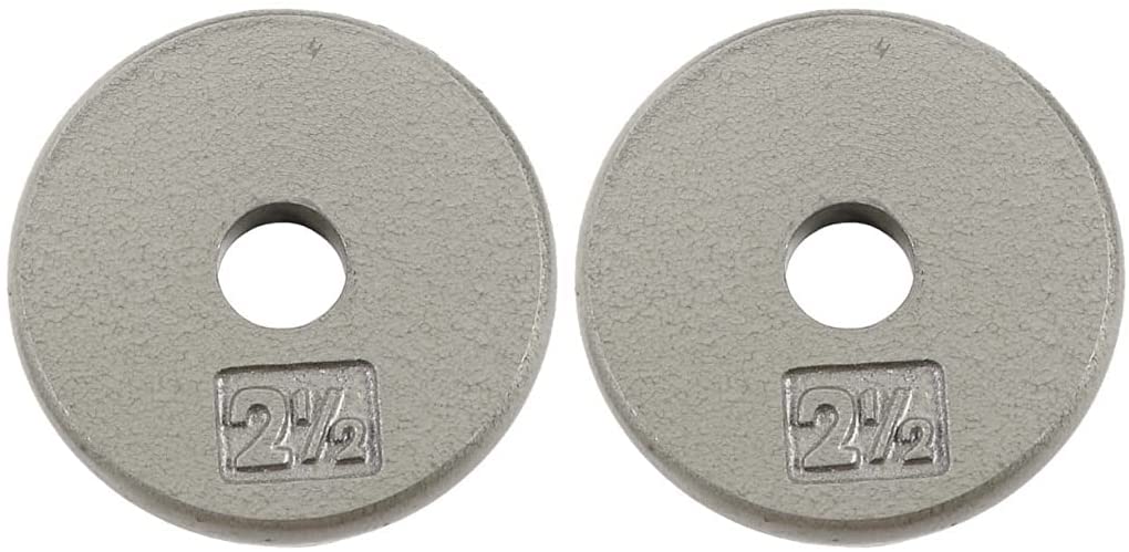 Standard 1" Hole Cast Iron Weight Plate Pair- 2.5LB, Gray