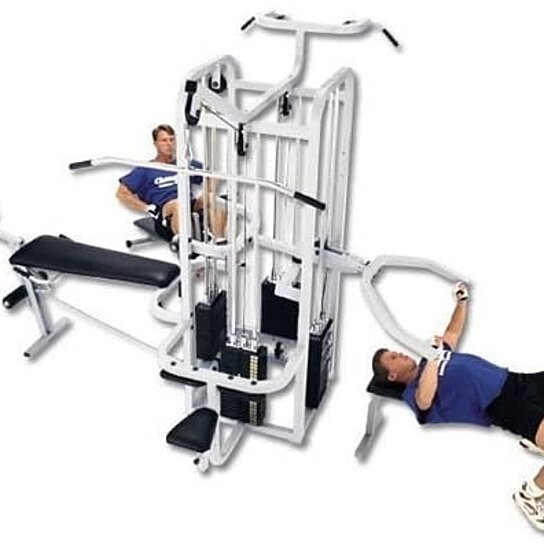 Multifunction Home Gym Station w/Pull-up Stand, Dip Station, Weight Stack Machine for Full Body Workout