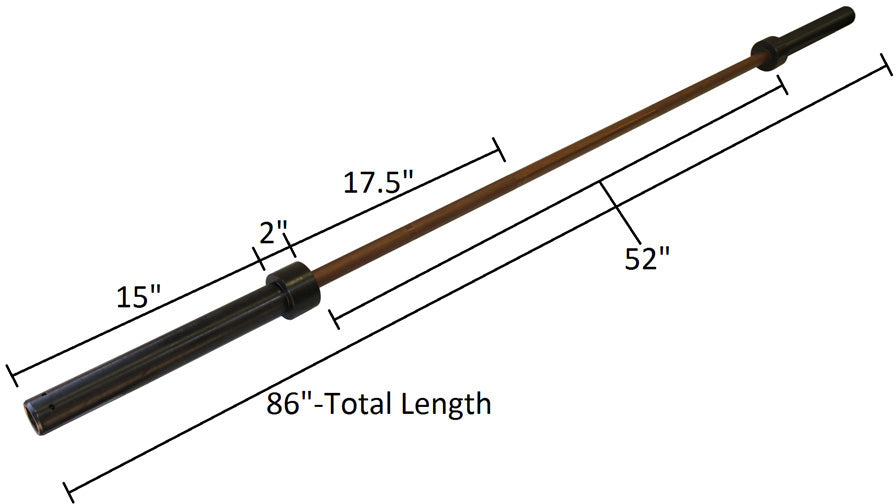 7' Olympic Texas Style Burgundy Power Bar w/ Black Sleeves- 1800lbs