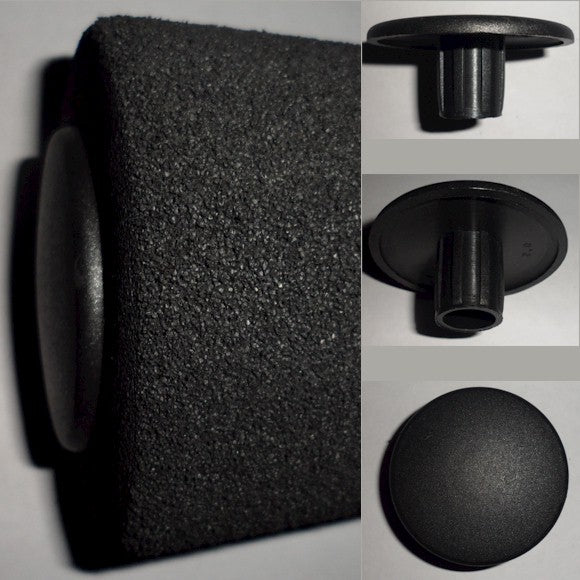2.5" Diameter T-Cap - Foam Roller Retainer Cap Plug - TEXTURED Matte Black Surface