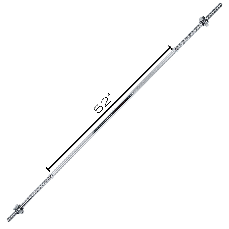 72" Regular Threaded Chrome Bar w/ Star Collars (For 46" Wide Olympic Bench)