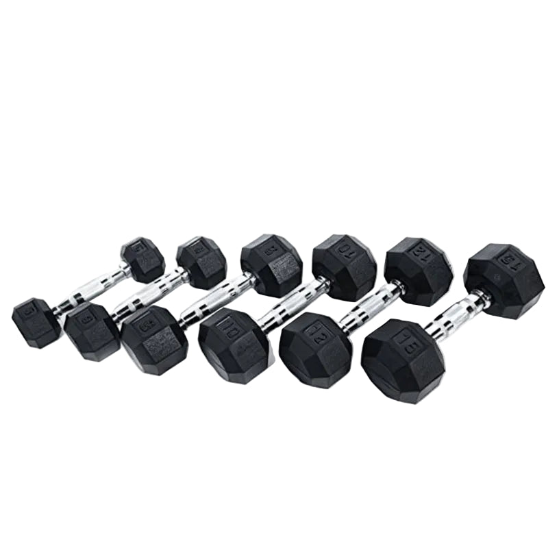 Rubber Octagonal Dumbbells