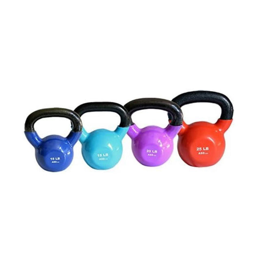 Ader Vinyl Kettlebell Set – 15/18/20/25 lb
