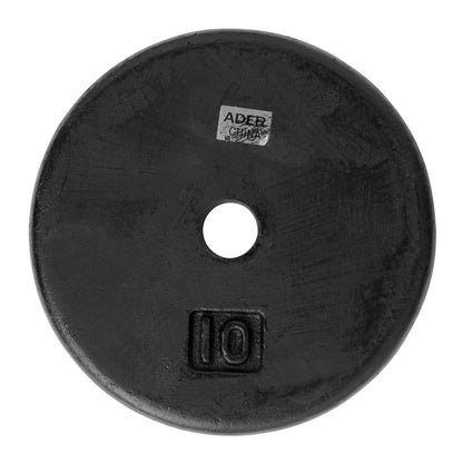 Ader Standard 1" Hole Cast Iron Weight Plate-Black
