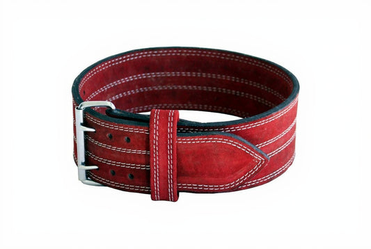 Ader 4" Leather Powerlifting Belt (Red) – Double Prong