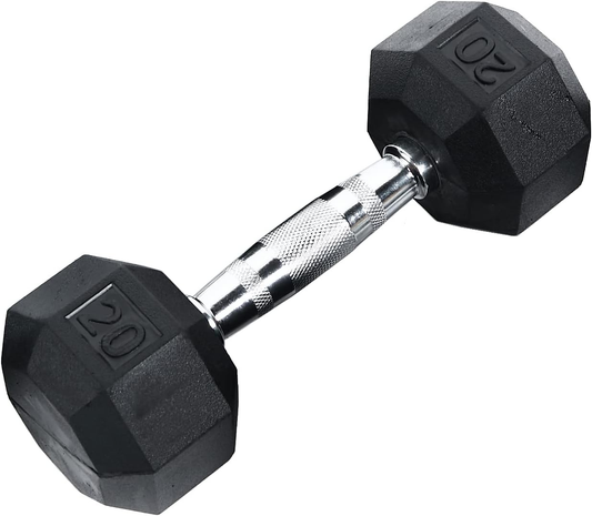 Ader Octagon Rubber Dumbbell (20 lb Pair)