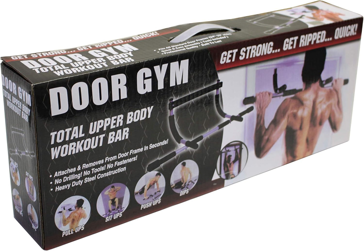 Ader Doorway Pull-up Bar with Free 1 Pair 7" Arm Hanging Wide Abdominal Straps