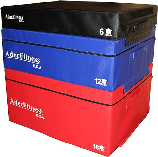 Ader Foam Fitness Plyo Box 6'',12'',18''-Commercial Grade (6'',12'',18'' Set)