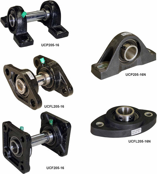 1" ID 2-Bolt Flange Pillow Block Bearing - Iron Housing