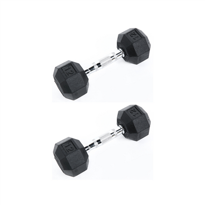 Ader Octagon Rubber Dumbbell Pair – Multiple Weights Available