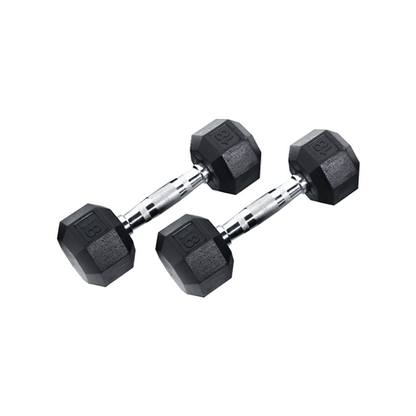 Ader Octagon Rubber Dumbbell Pair – Multiple Weights Available