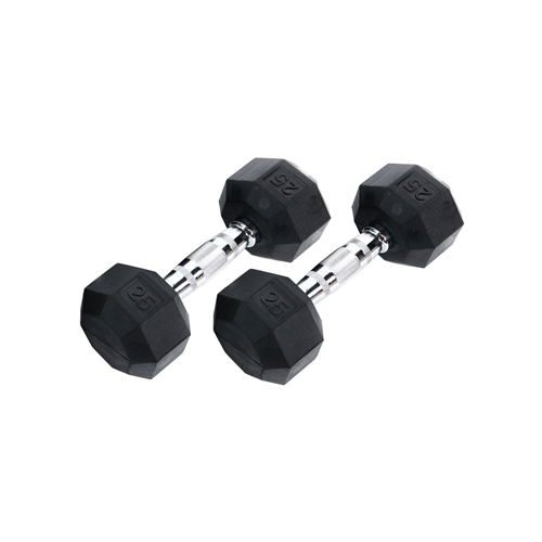 Ader Octagon Rubber Dumbbell Pair – Multiple Weights Available