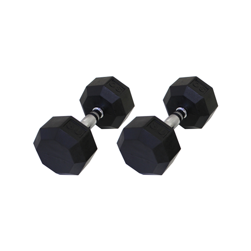 Ader Octagon Rubber Dumbbell Pair – Multiple Weights Available