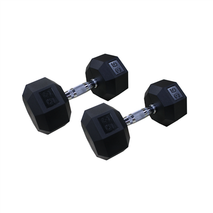 Ader Octagon Rubber Dumbbell Pair – Multiple Weights Available