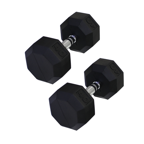 Ader Octagon Rubber Dumbbell Pair – Multiple Weights Available