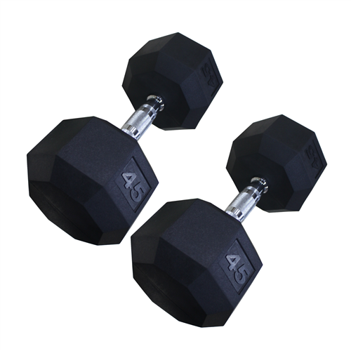Ader Octagon Rubber Dumbbell Pair – Multiple Weights Available