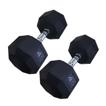 Ader Octagon Rubber Dumbbell Pair – Multiple Weights Available