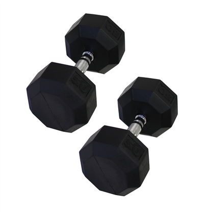 Ader Octagon Rubber Dumbbell Pair – Multiple Weights Available