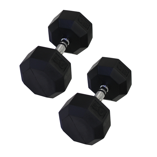 Ader Octagon Rubber Dumbbell Pair – Multiple Weights Available