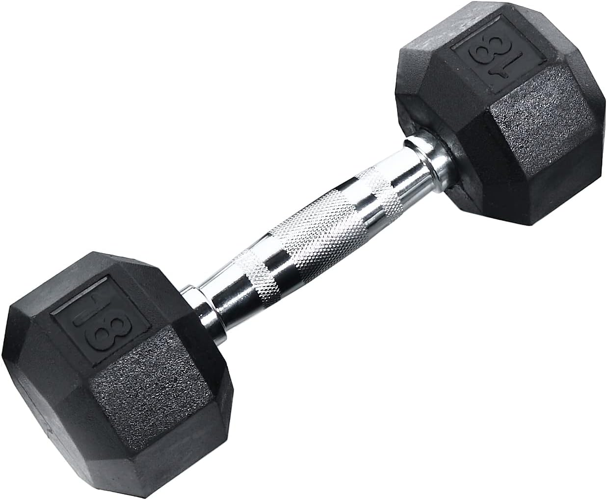 Ader Octagon Rubber Dumbbell (18 lb Pair)