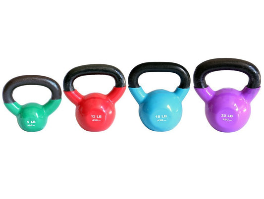 Ader Vinyl Kettlebell Set- 8, 12, 15, 20 Lb