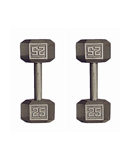 Cast Iron Dumbbell Set w/ Upright Rack- 8 Pairs (3-25lbs)