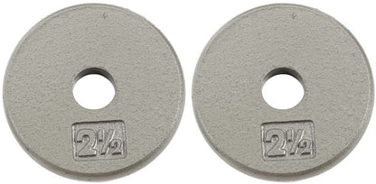 Standard 1" Hole Cast Iron Weight Plate Pair- 2.5LB, Gray