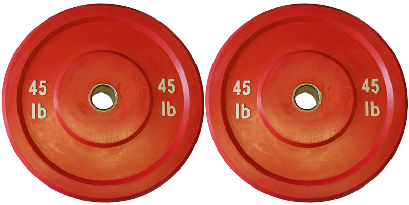 Pair of 45lb OLYMPIA Color Rubber Bumper Plates