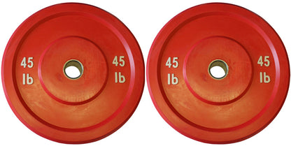 Pair of 45lb OLYMPIA Color Rubber Bumper Plates