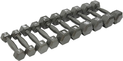 Ader 10Pairs Hex Dumbbells 5-50lb (550lb) and 2-Tier 54" Dumbbell Rack