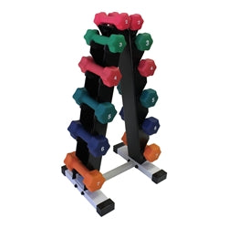 Neoprene Dumbbell Set- 6 Pairs W/ Rack (2-7lb)