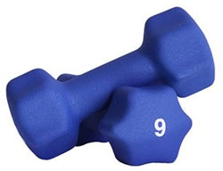 Blue Neoprene Dumbbell Pair- 9lb