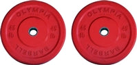 Pair of 45lb OLYMPIA Color Rubber Bumper Plates