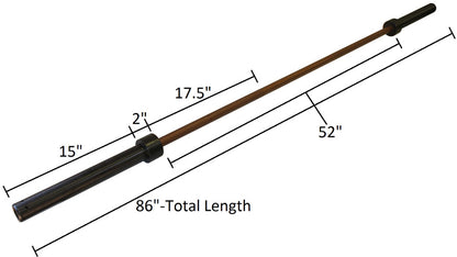7' Olympic Texas Style Burgundy Power Bar w/ Black Sleeves- 1800lbs