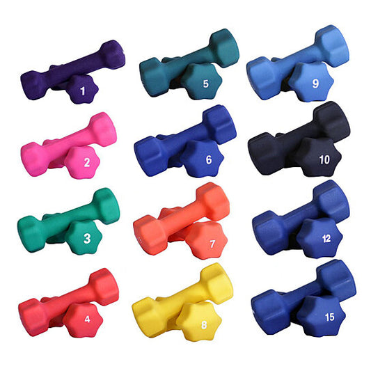 Ader Neoprene Dumbbell Set (Neoprene DBS w/ 12 Pair Rack (1-15 LBS))