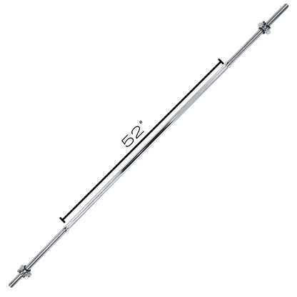 72" Regular Threaded Chrome Bar w/ Star Collars (For 46" Wide Olympic Bench)