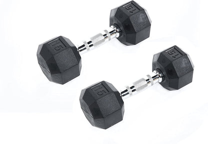 Black Octagon Rubber Dumbbells 10 Pairs ready for you to the next level